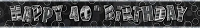 Produktbild von 40. Geburtstag | Banner schwarz / silber