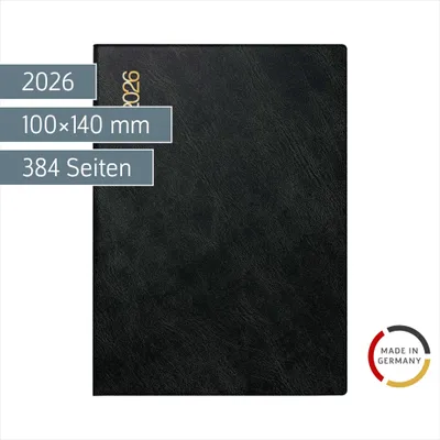 Produktbild von rido/idé Taschenkalender Mod. Technik III 2026 | A6, Kunststoff, schwarz