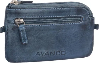 Produktbild von blaue Schlüsseltasche aus hochwertigem Leder und 2 Schlüsselringen