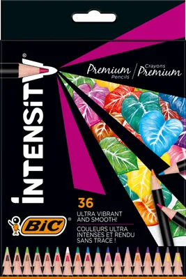 Produktbild von BIC Intensity Premium Buntstifte, Aquarellstifte zum Malen in 36 versch. Farben