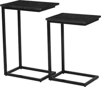 Produktbild von 2er Set Couchtische Jordy Mangoholz Stahl Schwarz