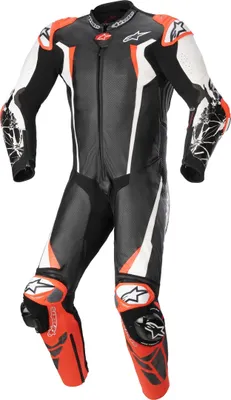 Zdjęcie produktu dla 1-częściowy skórzany kombinezon motocyklowy Alpinestars Absolute V2, czarny/biały/czerwony, 54