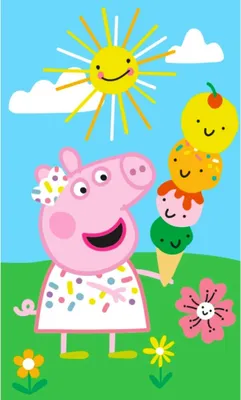 Immagine prodotto di Asciugamano Baby Maialino Pepina Gelato Piramide 30x50 cm