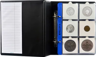 Image de Album de collection : 10 pochettes pour 60 cadres de pièces de monnaie au format 50 x 50 mm. Album de monnaies S.