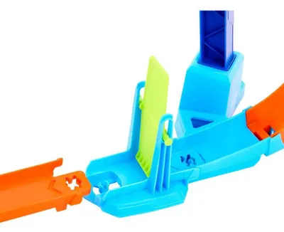 Produktbild von Hot Wheels Action Stunttracks Sprung durch die Spirale Trackset und Spielzeugauto im Maßstab 1:64, Track-Schnellstecksystem, Fahrzeug- & Schienen-Set, 4 Jahr(e), Kunststoff, Mehrfarbig