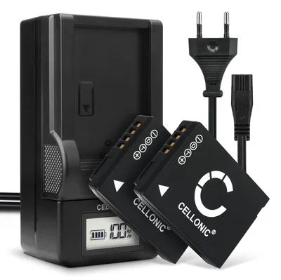 Immagine prodotto di CELLONIC 2x Batteria per Fotocamera Compatibile con Panasonic Lumix DMC-TZ7, Lumix DMC-TZ10, Lumix DMC-TZ30, DMW-BCG10 – (890mAh, 3.7V) + Caricabatteria