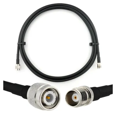 Produktbild von 2m TNC Stecker auf TNC Buchse Koaxialkabel — TNC Verlängerungskabel HF-240 (LMR 240 Äquivalent) 2 Meter Jumper Kabel (50 Ohm) — Schwarz Antennenkabel für HAM Radio CB Funk WIFI Antenne