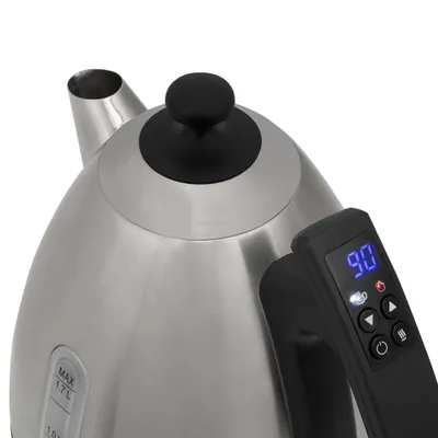 Produktbild von Tristar WK-3403 Digital-Wasserkocher, 1,7 l, 2200 W, Schwarz, Edelstahl, Edelstahl, Regelbare Temperatur, Wasserstandsanzeige