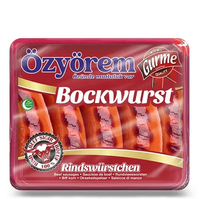 Produktbild von Saftige Bockwurst aus 100 % Rindfleisch von Özyörem – halal, würzig im Geschmack – ideal zum Grillen & Snacken