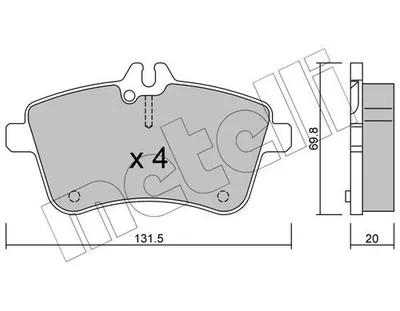Obrázok produktu pre 4 Sada brzdových doštičiek, kotúčová brzda METELLI 22-0647-0 pre MERCEDES-BENZ