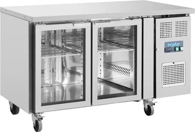 Immagine prodotto di Frigorifero da banco Polar serie U a 2 porte con ante in vetro
