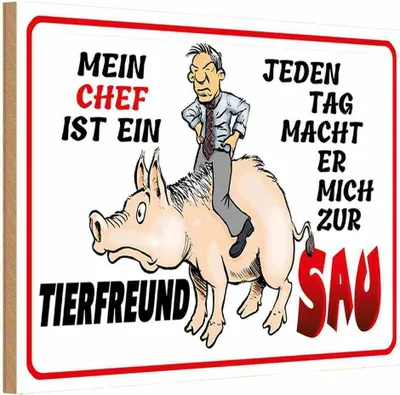 Produktbild von vianmo Holzschild 20x30 cm Chef ist Tierfreund macht mich Beruf Arbeit