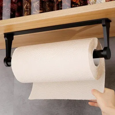 Produktbild von Zweigefäßhalter aus Aluminiumlegering, selbstklebend, für Bad, Küche, Wohnzimmer, schwarz