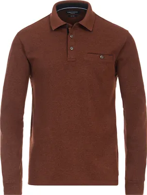 Produktbild von CasaModa XXL Langarm-Poloshirt terracotta melange