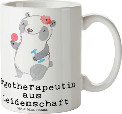 Produktbild von Mr. & Mrs. Panda Tasse Ergotherapeutin Leidenschaft - Weiß - Geschenk, Becher, Lustig, Kaffeebecher, Keramiktasse, Witzig, Spruch, haferl, Beruf, Ausbildung, Trinkbecher