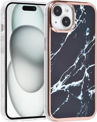 Produktbild von UNIQ Accessory iPhone 15 TPU Back Cover - Marble Black