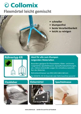 Produktbild von Collomix Rührer KR 140 HF / Hexafix Länge 590mm Korb-Durchmesser 140mm Rührgutmenge 20-30kg - KR 140 HF