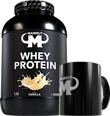 Produktbild von Mammut Nutrition - Whey Protein 3000 g Dose - 120 Portionen Eiweiß + GRATIS Keramik Tasse, Geschmack: Vanilla