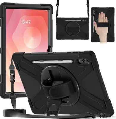 Produktbild von Samsung Galaxy Tab S11 Ultra Hülle - Coverup Heavy Duty Case mit Schultergürtel - Schwarz