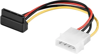 Produktbild von PC-Stromkabel/Stromadapter, 5.25-Stecker zu SATA 90° SATA Standard Stecker 90° > HDD/5,25 Zoll-Stecker (4-Pin)