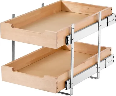 Immagine prodotto di Organizer per armadio a 2 ripiani con cassetto scorrevole in legno con chiusura ammortizzata 14"L x 21"P