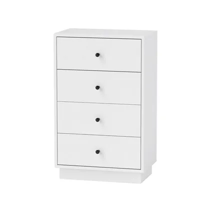 Produktbild von Sideboard mit 4 Schubladen Schrank aus Holzwerkstoff Aufbewahrungsschrank Kommode für Wohnzimmer 47x29x75cm Weiß