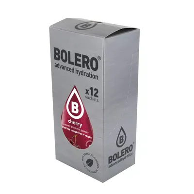 Image de Bolero cerise poudre pour boisson rafraîchissante sans sucre 9g 12 pièces