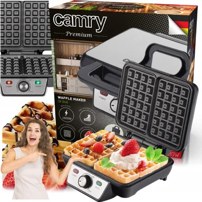Zdjęcie produktu dla Gofrownica na 2 duże gofry 1600W płynna regulacja temperatury °C NON-STICK