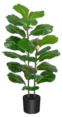Produktbild von Künstlicher Geigenblattfeigenbaum, Höhe 99 cm, Topfdurchmesser 25 cm, 50 Blätter, für den Innenbereich, Kunstpflanze