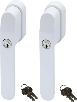 Produktbild von ABUS FG400 Abschließbarer Fenstergriff Weiß, gleichschließend im Set 2 Stück