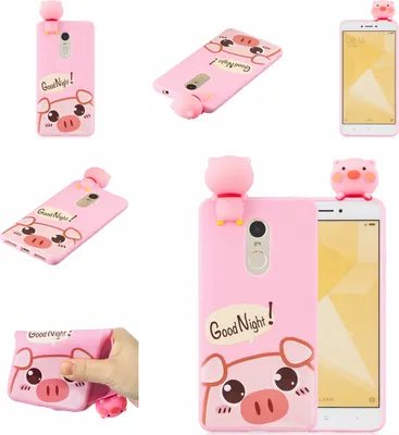 Produktbild von Für XIAOMI Redmi NOTE 4X/NOTE 4 3D niedlich gefärbtes Tier TPU Anti-Scratch rutschfeste Schutzhülle Zurück Case Rosenrot