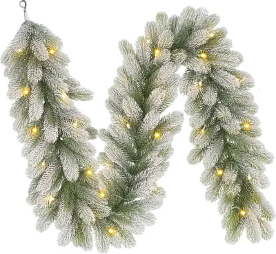 Obrázek produktu pro Vánoční girlanda Black Box Trees Nigata s teplými bílými LED světýlky - L180 cm - zelená matná
