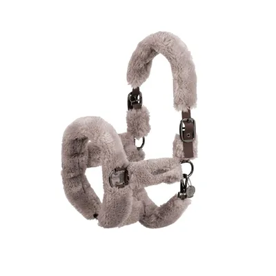 Produktbild von Eskadron Platinum Halfter " DOUBLE PIN FAUX FUR COMPLETE ", teak brown Größe - Pony1