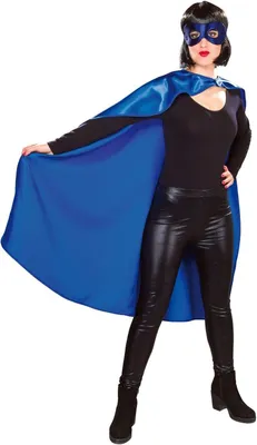 Produktbild von Helden-Umhang blau, Universalgröße-Umhang aus glänzendem Polysatin, Rückenlänge ca. 102 cm. Germany-100% Polyester