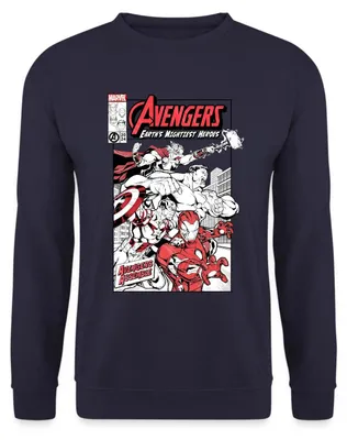 Produktbild von Spreadshirt Avengers Assemble Helden Comic-Motiv Uni Pullover, XXL, Navy