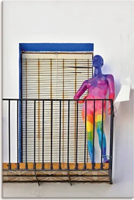 Produktbild von ARTland Leinwandbild Regenbogen Schaufensterpuppe Größe: 80x120 cm