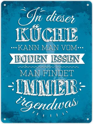 Produktbild von Metallschild XL mit Spruch: In dieser Küche kann man ... Schild Blechschild