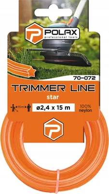 Zdjęcie produktu dla Żyłka tnąca do podkaszarek trimmer Gwiazda 2.4mm x 15m Polax