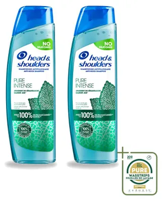 Produktbild von 2 x Head & Shoulders Pure Intense Anti-Schuppen Shampoo mit Pfefferminze 250 ml - Vorratspackung - 2 Stücke