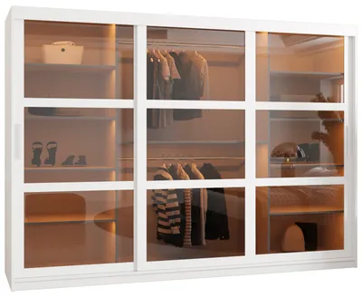 Produktbild von Kleiderschrank KATIE 3 - 250 cm, weiß/silber
