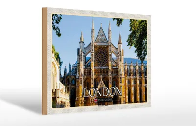 Produktbild von Holzschild Städte Westminster Abbey London UK 30x20cm