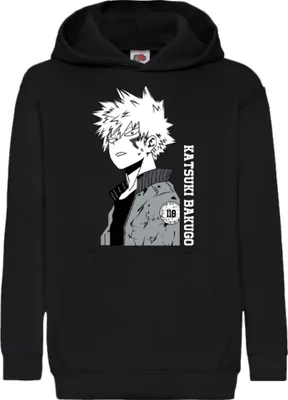 Obrázek produktu pro Dětská Mikina S Kapucí Japan Manga Anime Comics Animation My Hero Anime Academia Katsuki, 12-13 Jahr - 152 / Černá