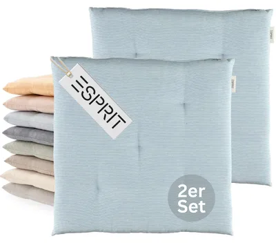 Produktbild von ESPRIT Sitzkissen NEEDLESTRIPE Hellblau 40 x 40 cm - 2er Set