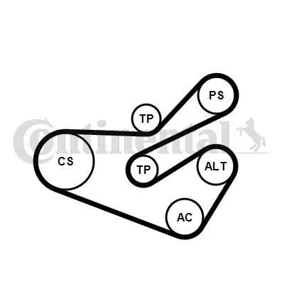 Produktbild von Continental ContiTech 6PK1740K3 Keilrippenriemensatz für Peugeot 206