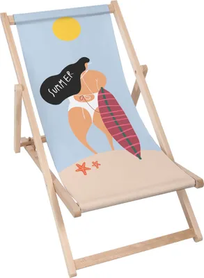 Produktbild von Dreamroots Liegestuhl klappbar Holz, Buchenholz bis zu 130 kg, Sonnenliege klappbar mit 3-stufiger Neigungsregulierung der Rückenlehne, Summer Vibe