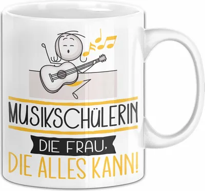 Produktbild von Musikschülerin Geschenk Tasse Becher Die Frau Die Allen Kann Geschenkidee für eine Musikschülerin Lustig (Weiß)