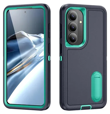 Produktbild von Hülle für Samsung Galaxy S26 Hybrid Dreilagige Robust Stoßfest Schwerlast Schutzhülle mit Ständer Blau