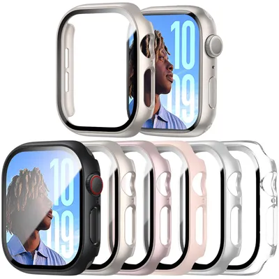 Zdjęcie produktu dla 6 sztuk etui ochronnego z folią ochronną na ekran, kompatybilne z Apple Watch SE/6/5/4 4