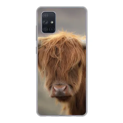 Produktbild von MuchoWow® Handyhülle Schutzhülle Hülle für Samsung Galaxy A71 Schottischer Highlander - Hörner - Haare Silikon Softcase Handy Hülle - Kartenbesitzer