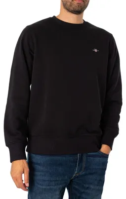 Produktbild von Gant 2006065-5, Erwachsener, Männlich, Sweatshirt, Schwarz, Rib-knit neckline, Langärmlig